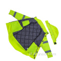 Impermeável Hi Vis Capuz Zipper Jaqueta de Segurança Reflexiva